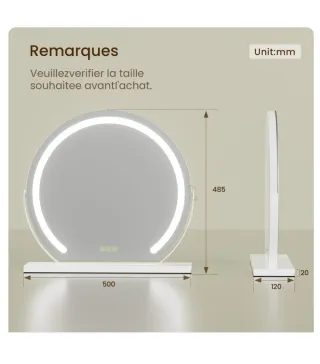 Espejo Tocador Circular LED Safielina CM13