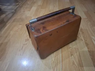 Maletín médico antiguo de cuero automatico
