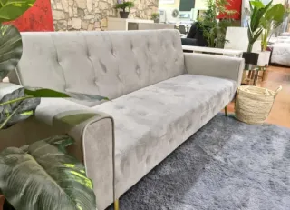 Sofá Cama Terciopelo Patas Doradas