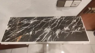 Mueble recibidor antiguo madera y mármol