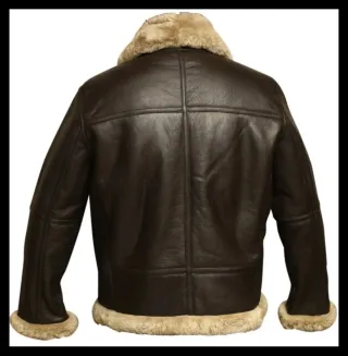 Chaqueta Aviador RAF Borrego Cuero Marrón