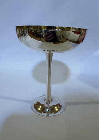 Coppa champagne vintage placcata argento e oro 24K
