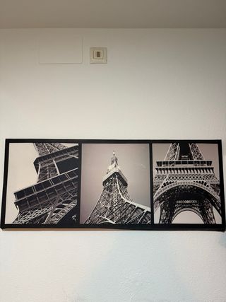 Cuadro Decorativo Torre Eiffel Tríptico