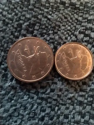 Céntimos Andorra 2017. 2018. 2019. 2022