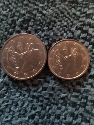 Céntimos Andorra 2017. 2018. 2019. 2022