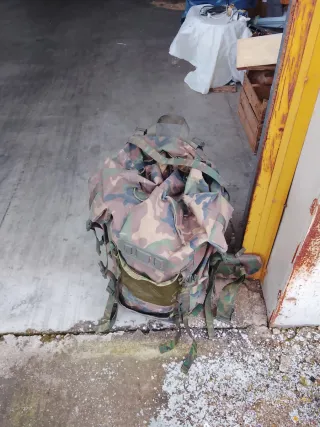 Mochila militar camuflaje vintage del ejercito