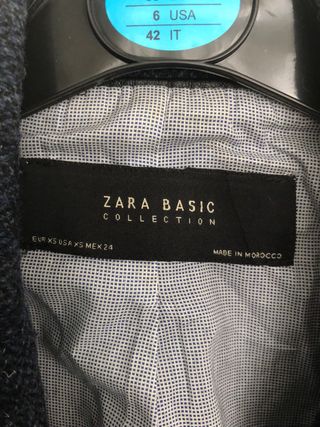 Americana Zara Mujer Azul de paño