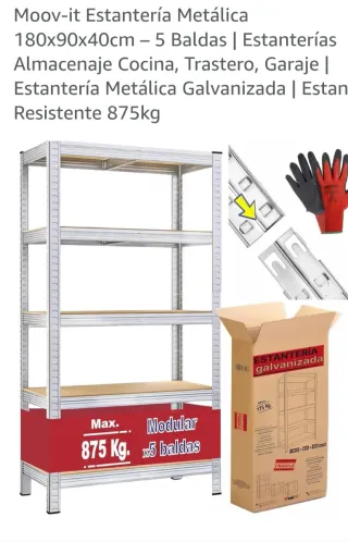 Estantería Metálica Moov-it 180x90x40cm - 5 Baldas