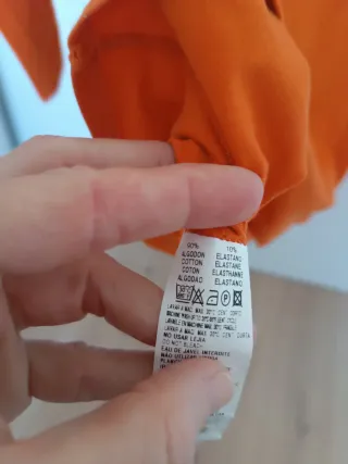 Camiseta naranja manga ranglan talla L