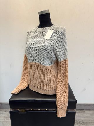 Jersey bicolor tejido mujer talla única