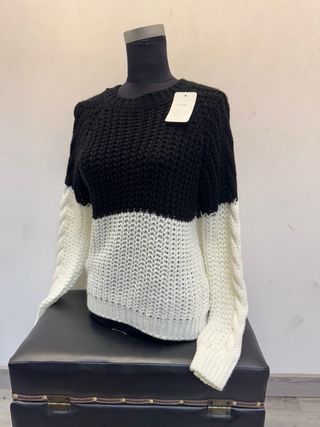 Jersey bicolor tejido mujer talla única