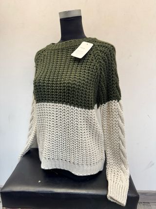 Jersey bicolor tejido mujer talla única