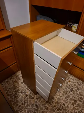 Cassettiera in legno da 6 cassetti