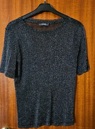 Zara Top Plateado Talla S