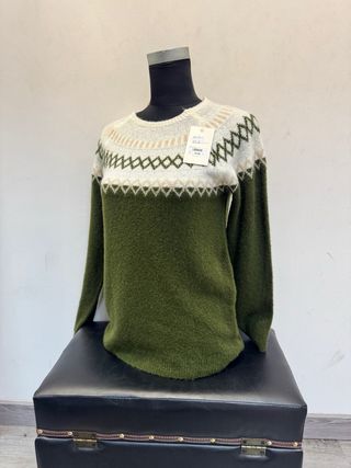 Jersey mujer verde y blanco