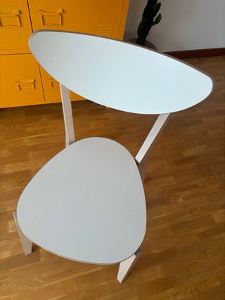 Silla madera y blanca escritorio, cocina, salón...