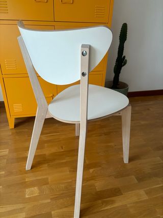 Silla madera y blanca escritorio, cocina, salón...