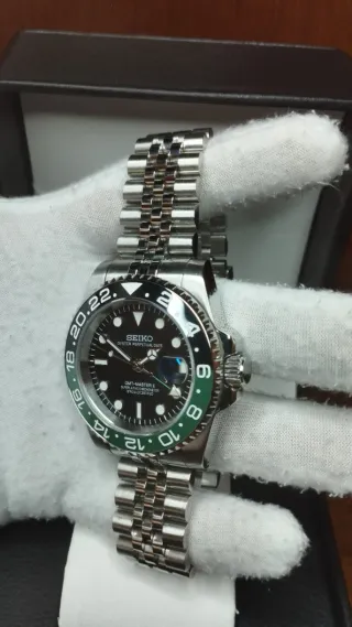 Reloj Seiko Mod GMT-Master II Sprite Verde Negro