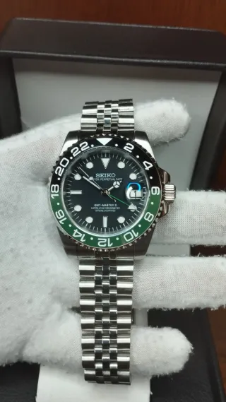 Reloj Seiko Mod GMT-Master II Sprite Verde Negro