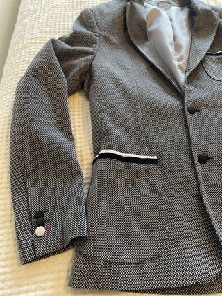 Casaco homem azul e cinzento