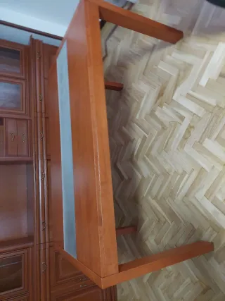 Mesa de comedor madera y cristal