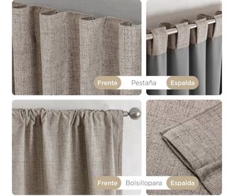 Cortinas Lino Opacas Joydeco 2 Piezas está nueva