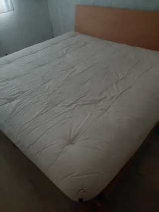 Futón 200x200 algodón y lana