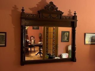 Espejo Antiguo Barroco Madera Cristal