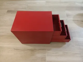 Cajonera archivador metálica roja