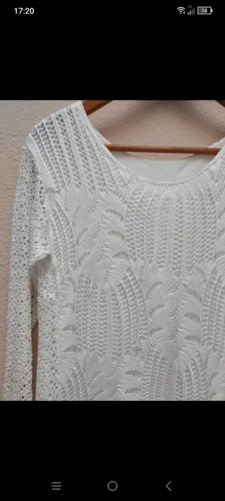 Top calado S-M blanco.