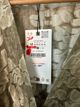 Vestido Zara Talla M Verde Dorado