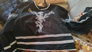 Camisa Zara bordada negra nueva