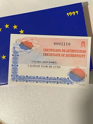 Moneda 5€ Plata Nieuport 1997 / Silver 925