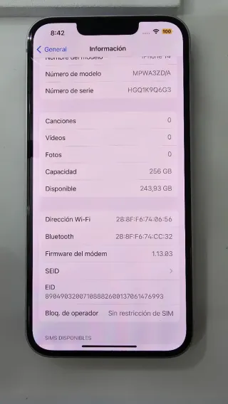 iPhone 14 256GB Precio negociable.   #664845554