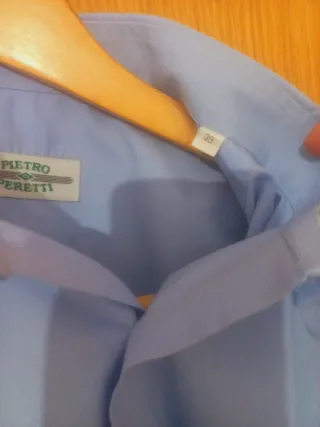 Camisa de vestir azul hombre