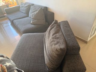 Sofá modular gris de tela