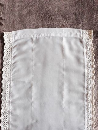 Cortina Algodón con Puntilla Beige/Blanca