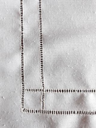 Cortina Algodón con Puntilla Beige/Blanca