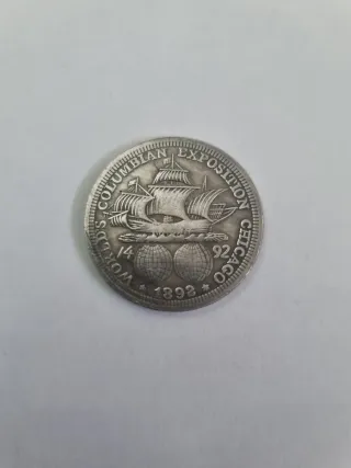 COPIA. Moneda 1892 Medio Dólar.