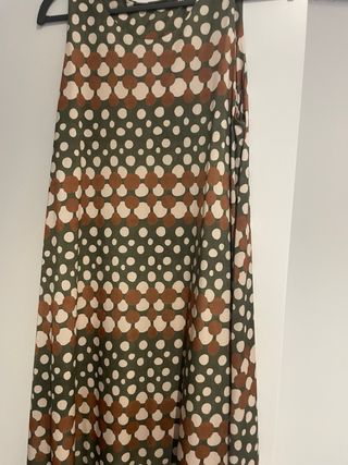 Vestido largo estampado lunares