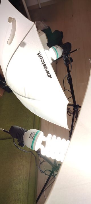 Kit 2 Focos de fotografía + Paraguas + Pies