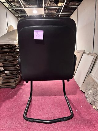 Silla de oficina vintage cuero negro