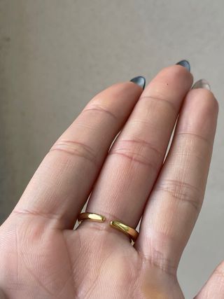 Anello cuore zirconi acciaio dorato