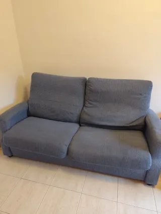 Sofá 3 plazas azul, buen estado