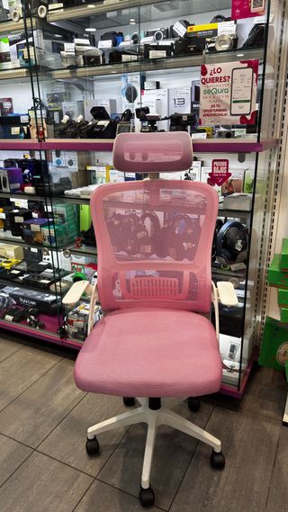 Silla de oficina ergonómica rosa