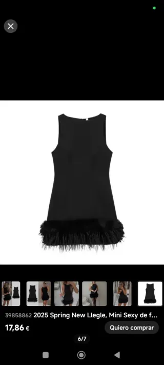 Vestido fiesta negro talla M nuevo sin estrenar