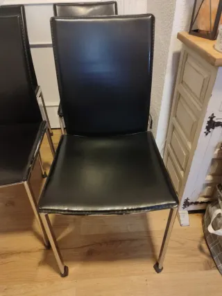 Juego de 4 sillas de comedor negras