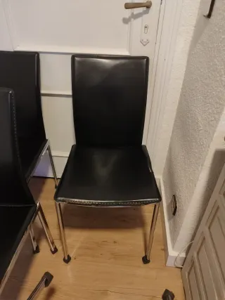 Juego de 4 sillas de comedor negras