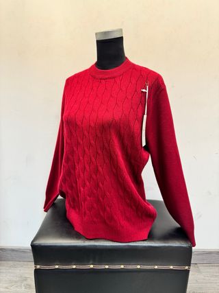 Jersey mujer beige trenzado