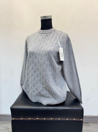 Jersey mujer beige trenzado